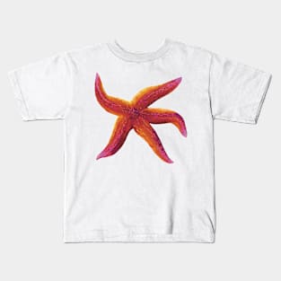 Starfish Glowing Pink and Orange Kids T-Shirt